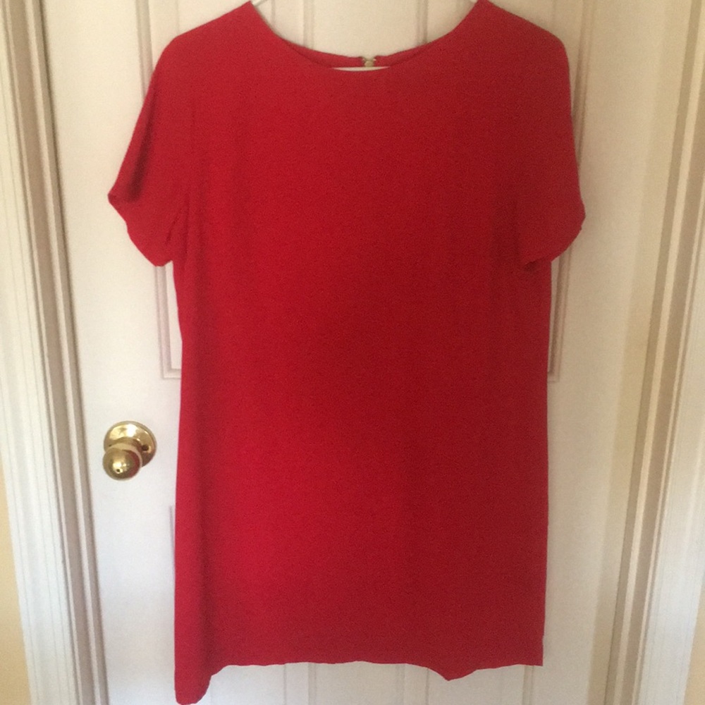 Red shift dress
